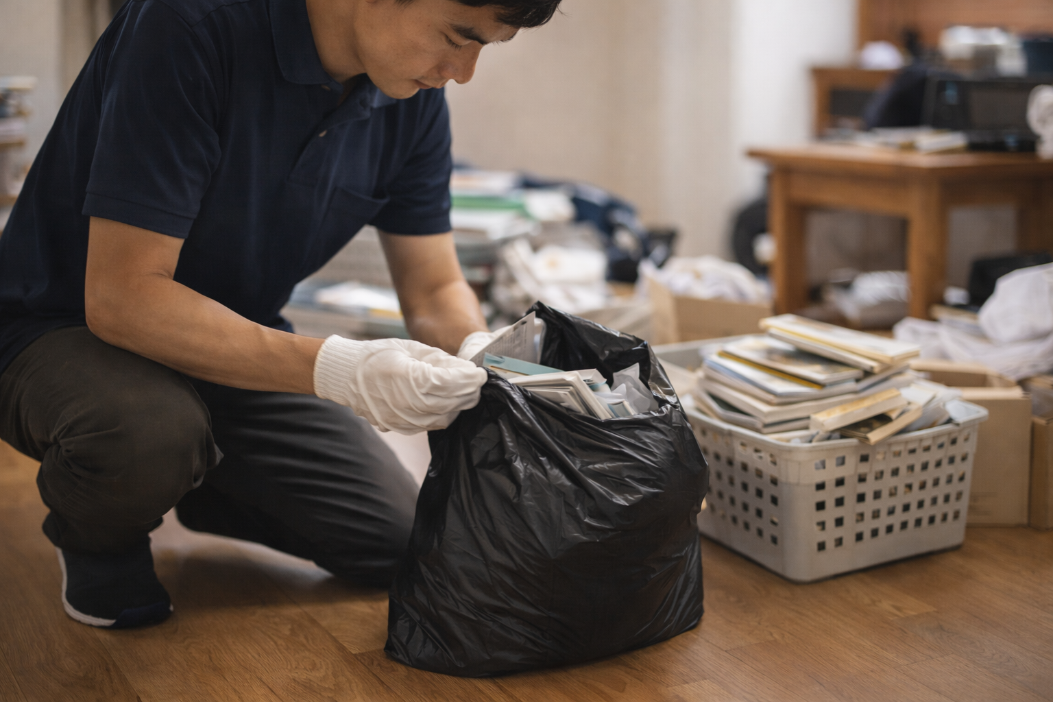 作業の手元・仕分けのようす